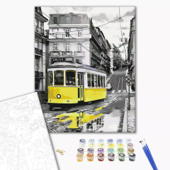 Set pictura pe numere - Yellow tram