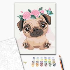 Set pictura pe numere - Cute pug