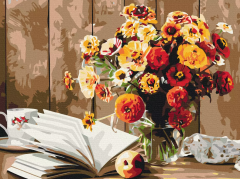 Set pictura pe numere - Book still life