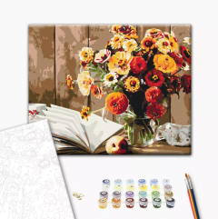 Set pictura pe numere - Book still life