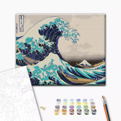 Set pictura pe numere - Marele val de la Kanagawa - Hokusai