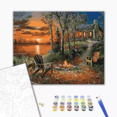 Set pictura pe numere - Lake house