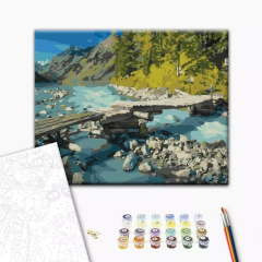 Set pictura pe numere - Mountain bridge