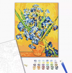 Set pictura pe numere - Vincent van Gogh - Irises in a vase
