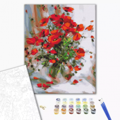 Set pictura pe numere - Oil poppies