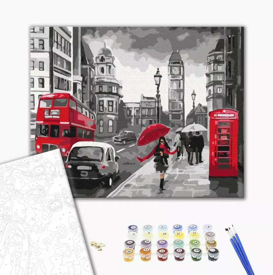 Set Pictura Pe Numere Rainy London Brushme 