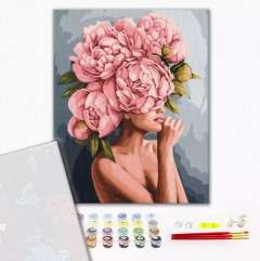 Set pictura pe numere - Premium - A touch of peonies