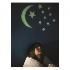 Decoratiuni de perete fosforescente - Luna si stele
