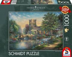 Puzzle 1000 piese - Thomas Kinkade - Capela din lemn de salcie