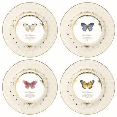 Set 4 farfurii pentru desert - Dots & Butterfly Nuova R2S