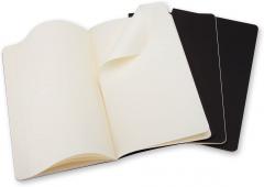Set 3 caiete - Moleskine Cahier - Large, Plain - Black