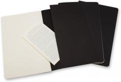 Set 3 caiete - Moleskine Cahier - Large, Plain - Black