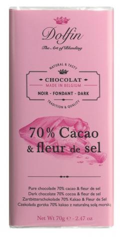 Ciocolata neagra 70% cacao si flori de sare