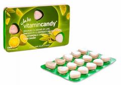 Drajeuri cu aroma de Lime, imbogatite cu extract de Ceai Verde, vitamina C si indulcitori fara zahar Jake Vitamin Candy