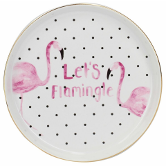 Farfurie - Ava & I Flamingo Round Trinket Dish