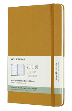 Agenda 2019-2020 - Moleskine 18 Months Weekly Notebook Diary and Planner - Ripe Yellow, Large, Hard Cover