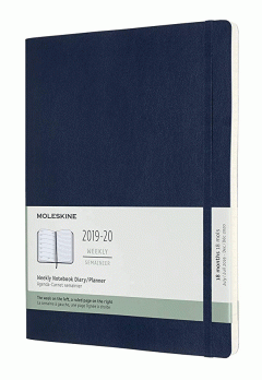 Agenda 2019-2020 - Moleskine 18 Months Weekly Notebook Diary and Planner - Sapphire Blue, Extra Large, Soft Cover