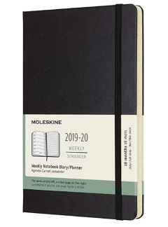 Agenda 2019-2020 - Moleskine 18 Months Weekly Notebook Diary and Planner - Black, Large, Hard Cover