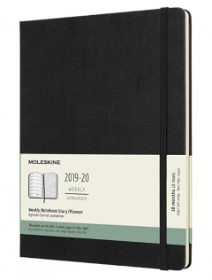 Agenda 2019-2020 - Moleskine 18 Months Weekly Notebook Diary and Planner - Black, Extra Large, Hard Cover