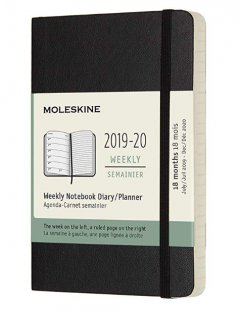 Agenda 2019-2020 - Moleskine 18 Months Weekly Notebook Diary and Planner - Black, Pocket, Soft Cover