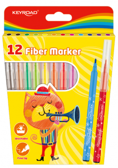 Set 12 carioci - Keyroad Washable Fiber Marker