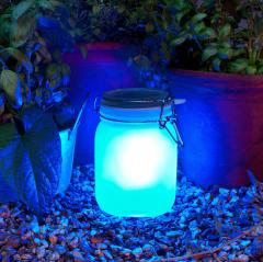 Lampa cu incarcare solara in forma de borcan - Blue