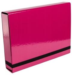 Mapa din carton plastifiat cu elastic - Roz