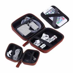 Set de 2 organizatoare cu fermoar - maro