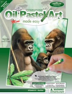 Set desen cu pastel - Oil Pastel Art Made Easy Mini: Gorilla Family