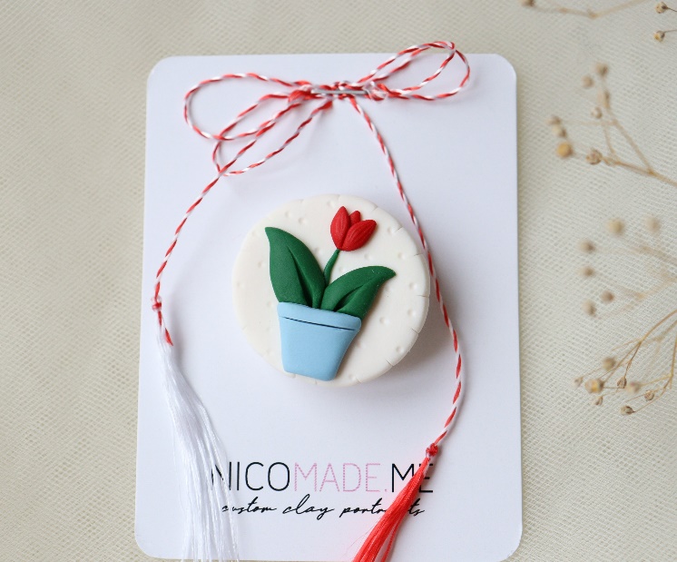 Martisor - Lalea in ghiveci