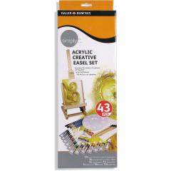 Set acrilice cu sevalet - Acrylic Creative Easel Set, 43 piese