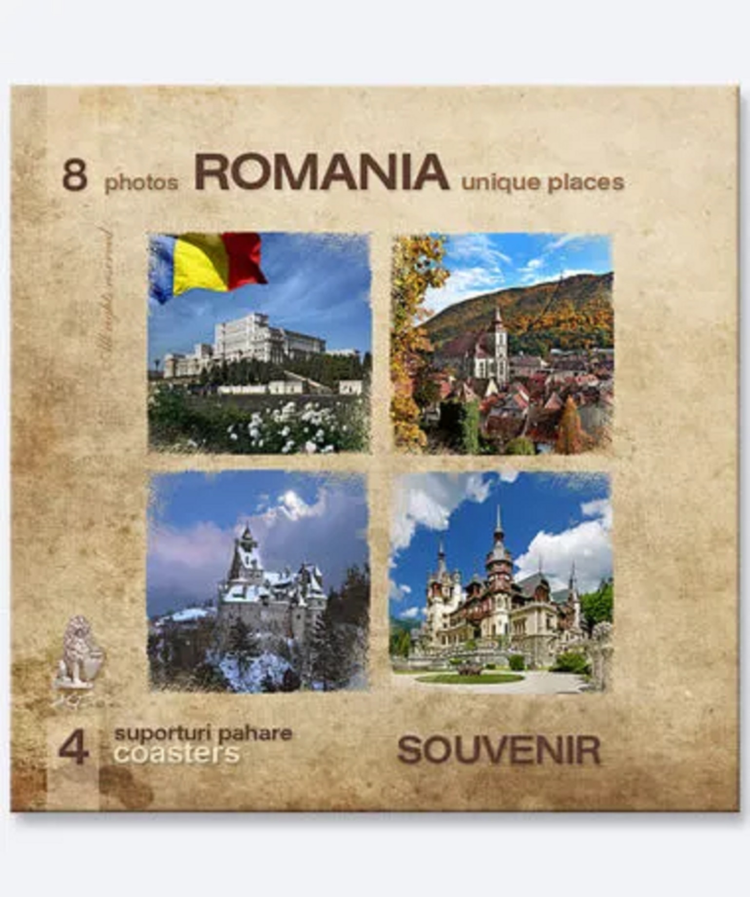 Set 4 suporturi pahare - Romania