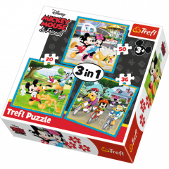 Puzzle 3in1 - Mickey Mouse si prietenii