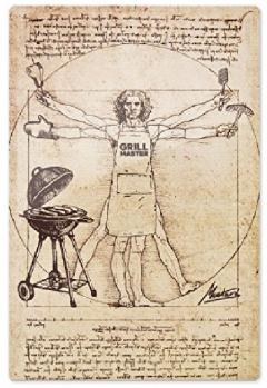 Tocator si suport din sticla - Barbecue Man