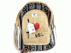 Rucsac din canepa si bumbac - I Love Travel - mai multe modele