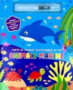 Animale marine - Carte de colorat reutilizabila cu apa