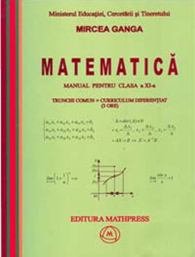 Matematica - Manual pentru clasa a XI-a, Trunchi comun + curriculum diferențiat (3 ore)