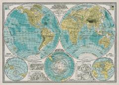 Hartie de impachetat - Hemispheres Map