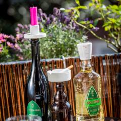 Dop de sticla cu suport pentru candela