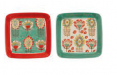 Set 2 farfurii patrate - Collection Flora Bohemian