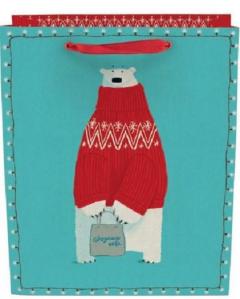 Punga cadou medie Festive Polar Bear