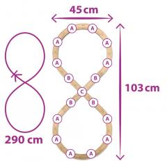 Set trenulet lemn Eichhorn, cu accesorii, 35 piese