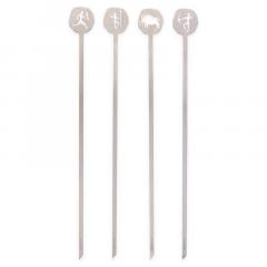 Set 4 bete pentru frigarui din otel inoxidabil - Kikkerland