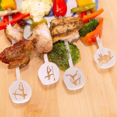 Set 4 bete pentru frigarui din otel inoxidabil - Kikkerland