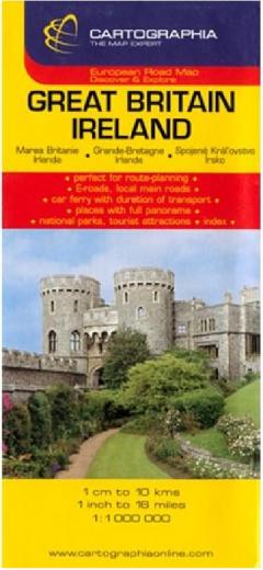 Harta rutiera Marea Britanie, Irlanda