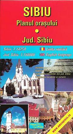 Harta - Sibiu, planul orasului + Judetul Sibiu