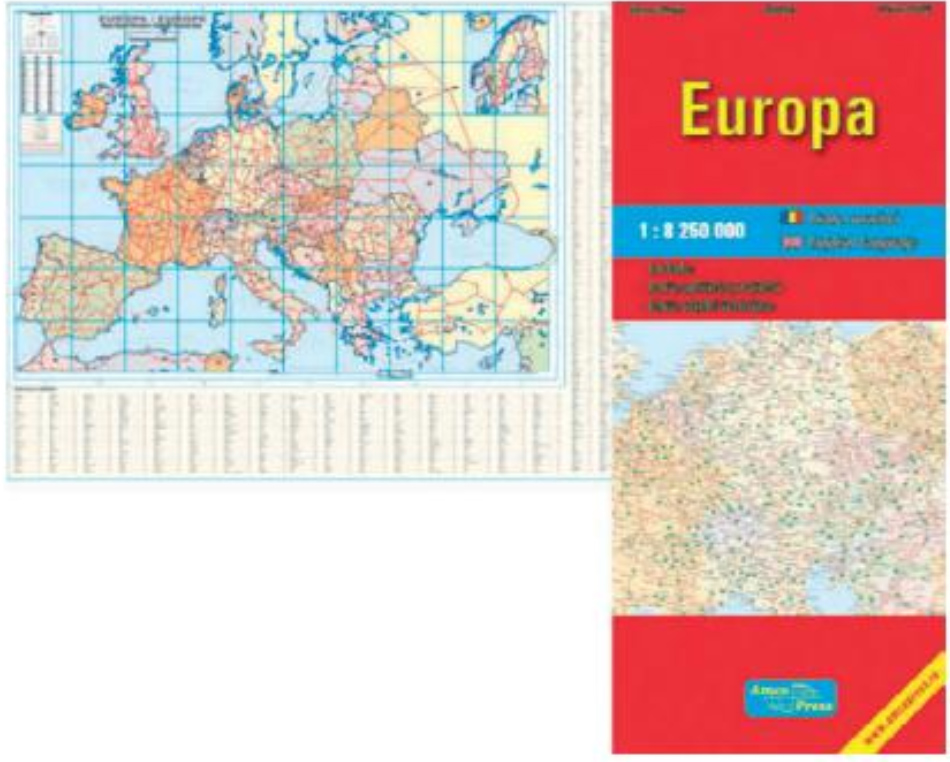 Harta feroviara - Europa + harta politica