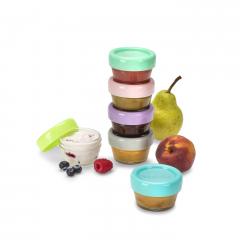 Set 6 recipiente din sticla pentru hrana bebe