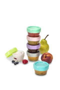 Set 6 recipiente din sticla pentru hrana bebe