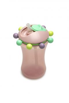 Cana cu pai pentru copii - Abacus Straw Sippy Cup, roz